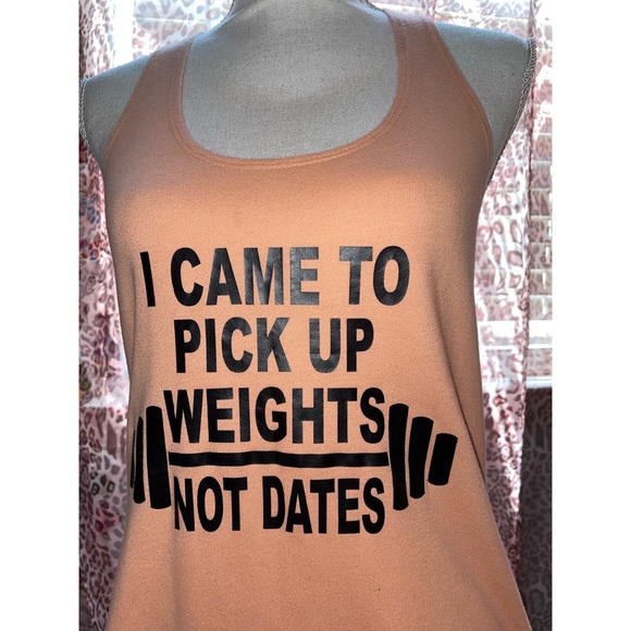Weights Not Dates Orange Tank Top 🧡 - Picture 13 of 17
